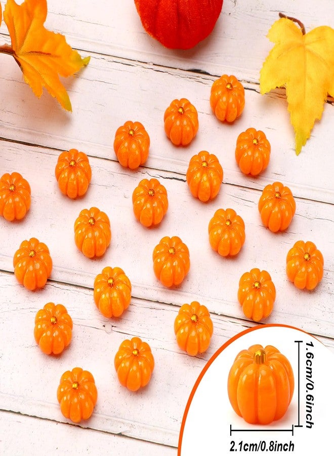 Jansun 45 Pcs Fall Mini Pumpkins, Tiny Halloween Mini Pumpkins for Crafts DIY Artificial Resin Pumpkins Vase Bowl Filler Home Indoor Fall Halloween Thanksgiving Autumn Table Decorations - Image 2